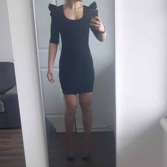 NWT Black Velvet burnout Body con Dress - Picture 4 of 4